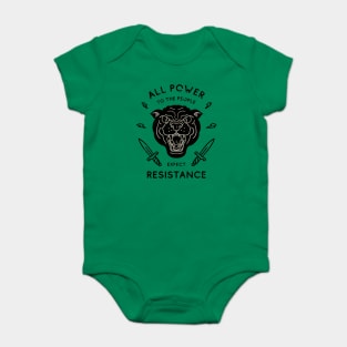 Black Panther - All Power to the People - Expect Resistance | Black Owned BLM Black Lives Matter | Original Art Pillowcase | Tattoo Style Logo Baby Bodysuit